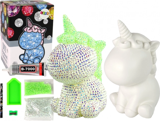 Kreativní sada DIY Diamantový Jednorožec Zelený