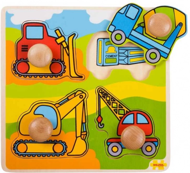 Grande puzzle ad incastro Macchine da costruzione Bigjigs Toys
