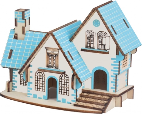 Wooden 3D Puzzle – Blue House