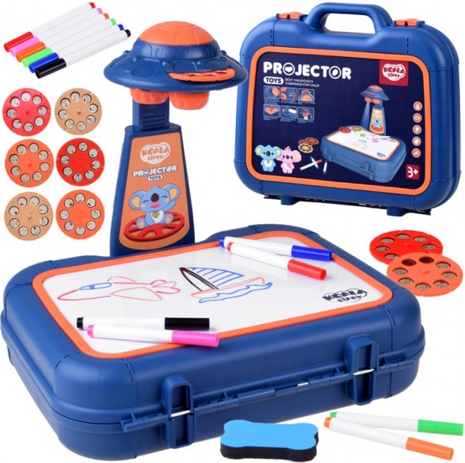 Children's drawing projector in a carry case