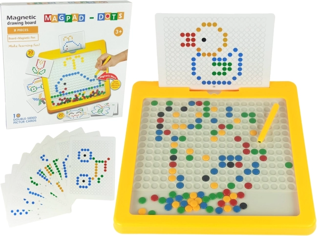 Magnetic board with 100 beads yellow