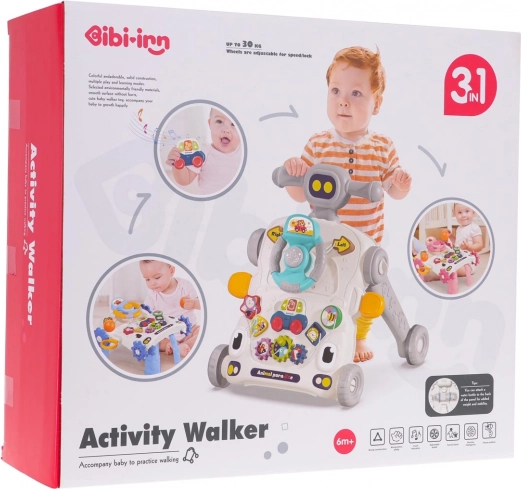 Multifunctional Blue 2-in-1 Walker with Interactive Table