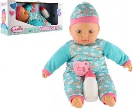 Baby pop 40 cm met zacht lijfje, flesje en speen