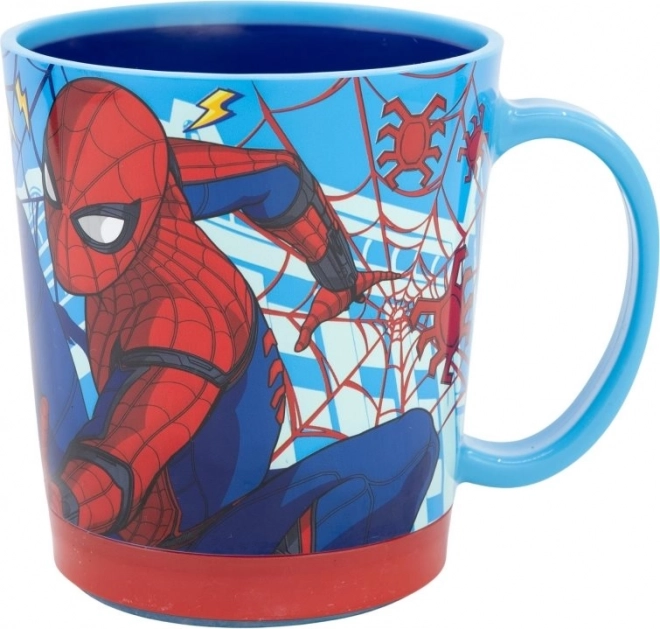 Plastic mug with non-slip base with Spiderman theme