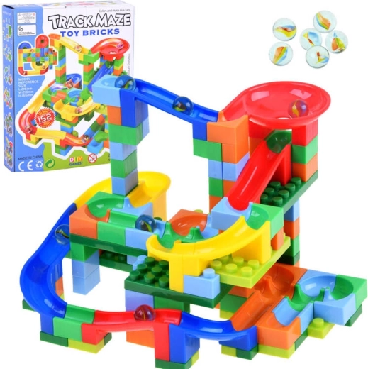 Colorful ball track for children with 152 elements