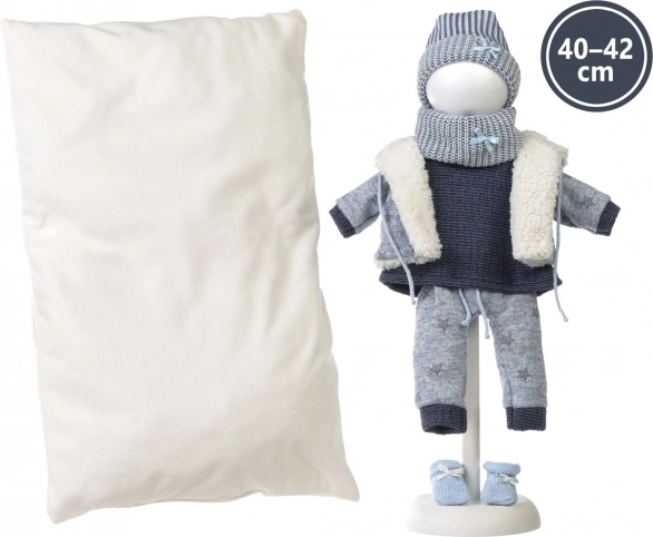 Llorens ubranko dla lalki New Born 40–42 cm, 6‑częściowy zestaw z dwustronną poduszką