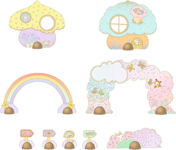 Stands and decorations for storytelling play