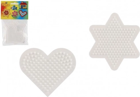 Podloge za glačanje perlica Hama MIDI – zvijezda i srce, plastika, 2 kom