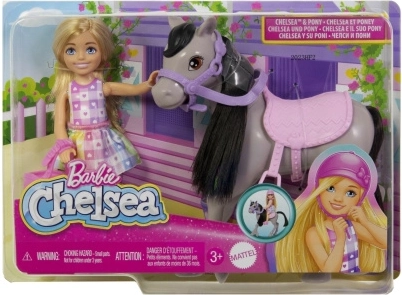 Barbie Chelsea på pony – ridelegesæt med hjelm