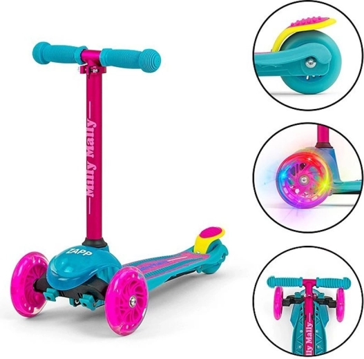 Light-up front wheels and lean-to-steer turning