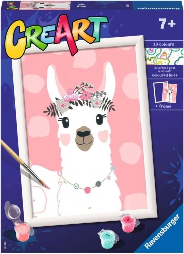 CreArt paint by numbers – llama, no drama 18 × 24 cm
