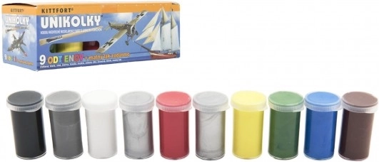 Unikolky modelling paints – set of 9 colours + free matte varnish