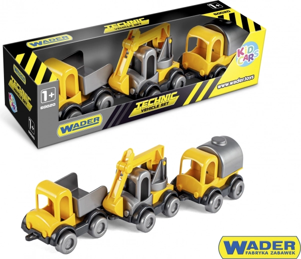 Sada stavebných áut Kid Cars 3 ks plast 10 cm WADER