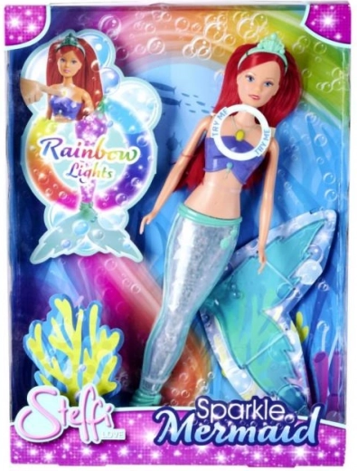 Steffi Mermaid Sparkle Doll with a Rainbow Light-Up Tail
