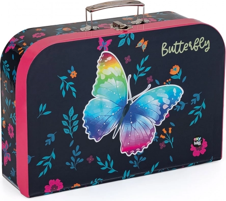 Laminált bőrönd 34 cm Pillangó