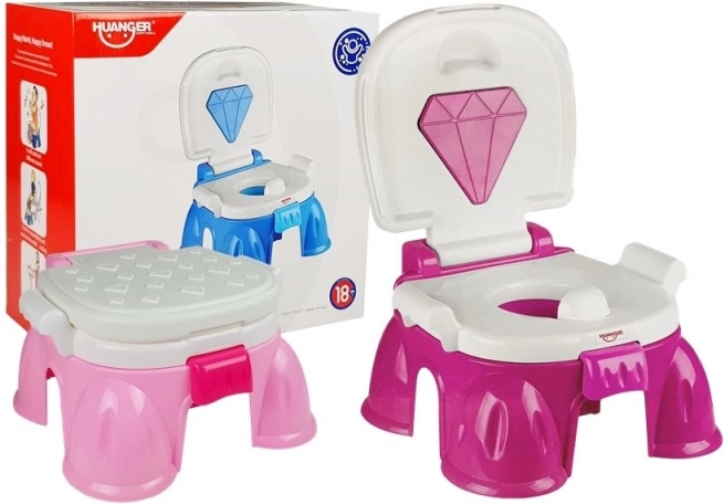 3-in-1 Toddler Potty Pink with Diamond Design