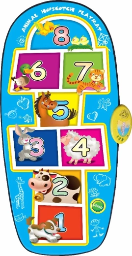 Interactive Hopscotch Mat with Animals for Kids 3+ – Blue