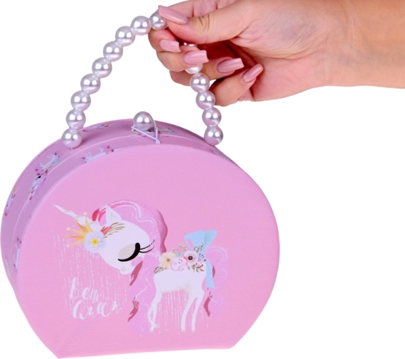 Boîte à bijoux portable avec anse perlée