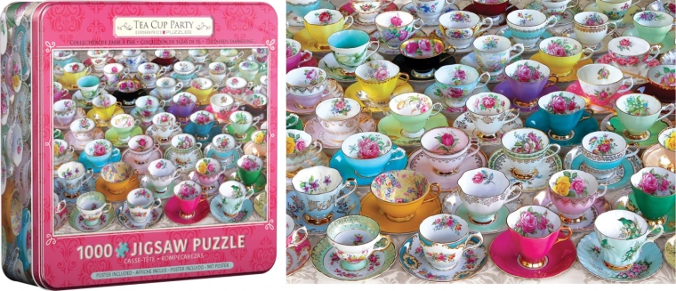 Puzzle in a Tin Tea Cup Collection 1000 Pieces EUROGRAPHICS