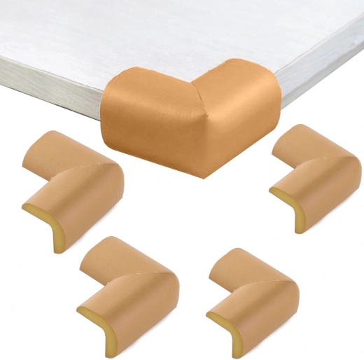 Foam furniture corner protectors 4 pcs – brown