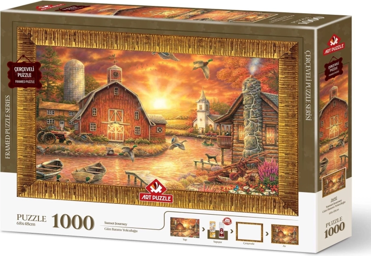 Art Puzzle set with frame and glue 3-in-1, 1000 pieces – Towards the Sun