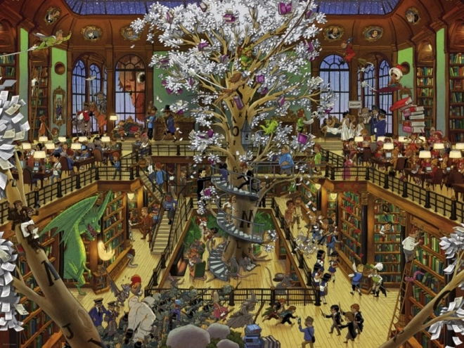 Puzzle 1500 pezzi – Biblioteca, Oesterle + poster