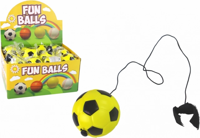 Yo-yo elastic football ball 6 cm – yellow