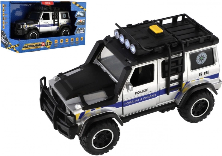 Policajné terénne auto Záchranári 112 so svetlom a zvukom, zotrvačník