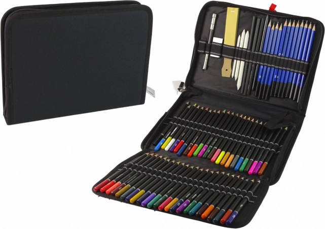 Little Artist Set – colored pencils, pencils and charcoal in a case, 95 pcs