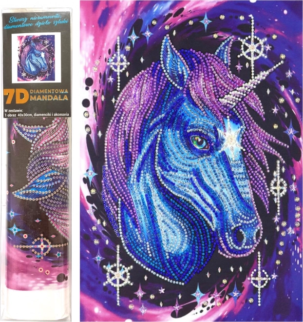 7D Diamond Painting Starry Unicorn 30 × 40 cm