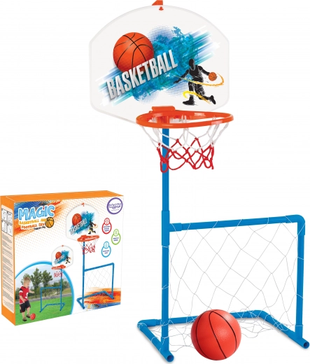 Woopie ensemble sportif pour enfants 2-en-1 – panier de basket et cage de football avec ballon