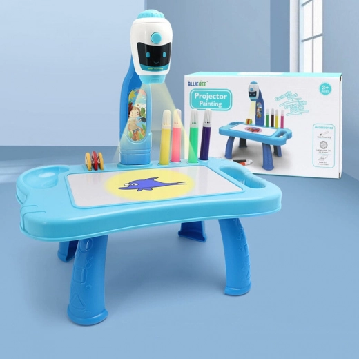 2-in-1 Drawing Mini Projector – Robotic Table, Blue