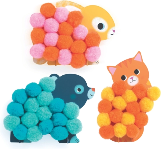 Collage tattile e soffice con pompon