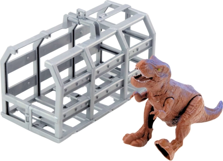 Cage and poseable dinosaur