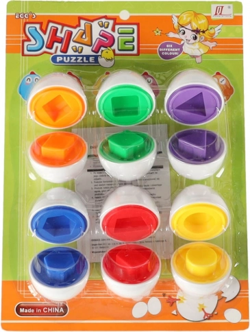 Educational shape and color recognition eggs 6 pcs