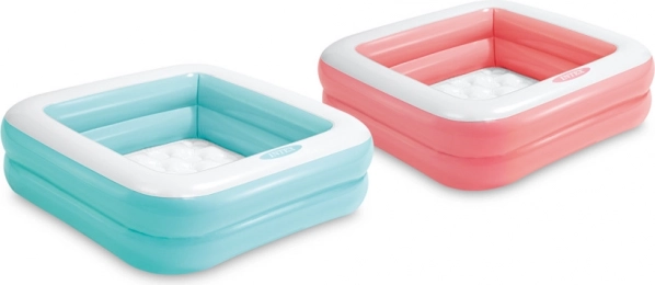Inflatable square kids’ pool 86 × 86 cm with soft bottom