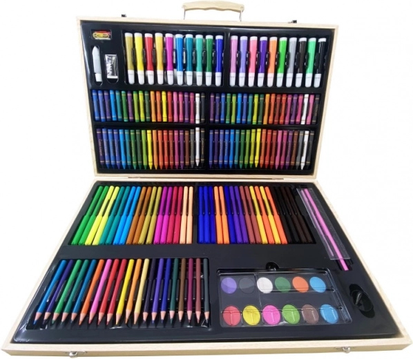 Mallette de peinture en bois – set créatif de 180 pièces