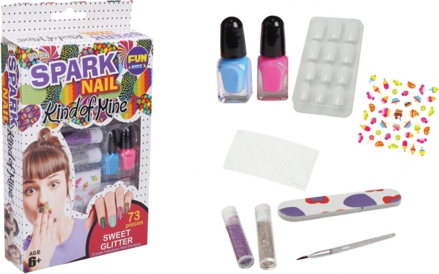Neglesæt med glitter og slikmotiver