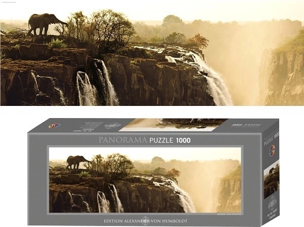 Panoramic Puzzle Elephant at Victoria Falls 1000 Pieces