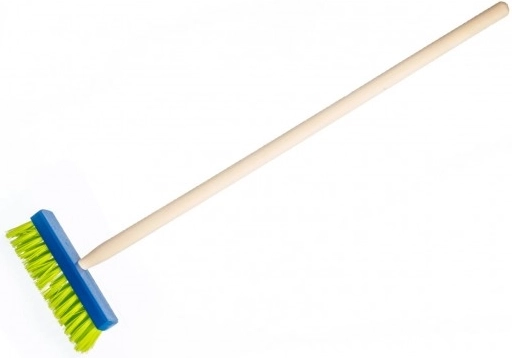 Blue broom with wooden handle - 80 cm