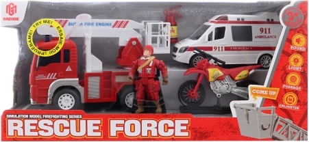 Hasičská záchranná sada s ambulanciou, so svetlami a zvukmi