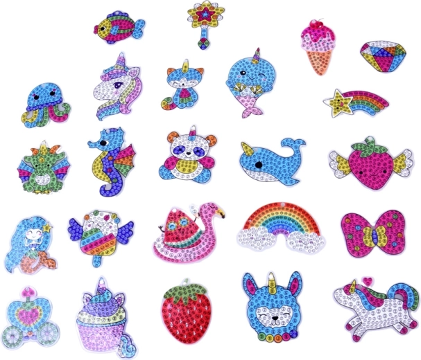 24 adorable glittery keychains