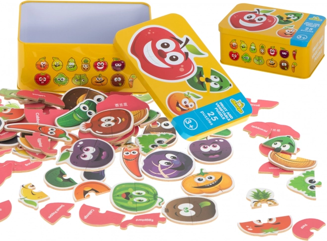 Colorful Educational Puzzle Fruit/Vegetable in a Can
