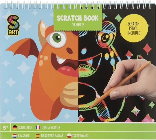 Libro da grattare 20 × 24 cm con penna, 10 fogli
