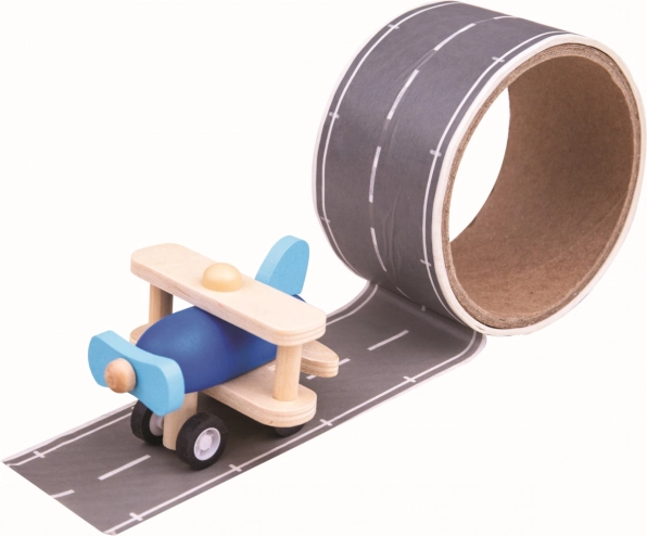 Bigjigs Toys ragasztószalag – leszállópálya fa repülővel