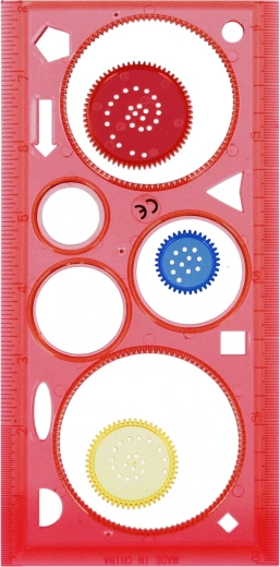 Integrated ruler and multiple shapes