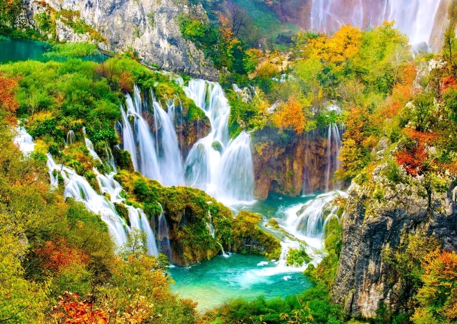 Puzzle ENJOY Plitvice Waterfalls in Autumn – 1000 pieces