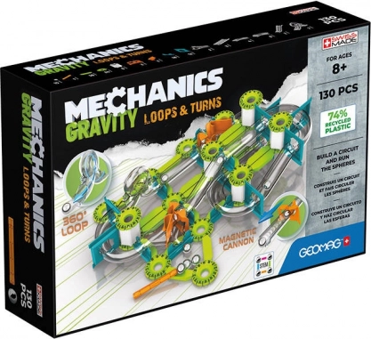 Geomag Mechanics Gravity Loops & Turns magnetic construction set 130 pieces