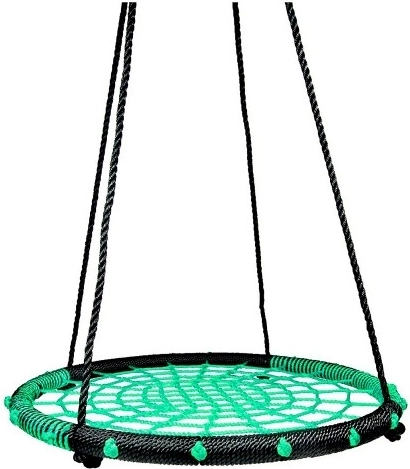 Altalena circolare con seduta a rete in corda 80 cm – Verde