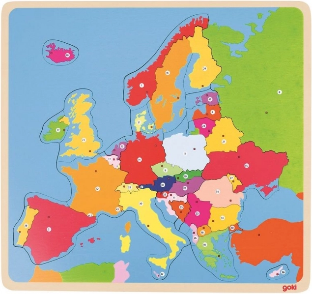 Goki wooden puzzle Europe Map 35 pieces